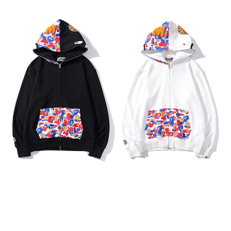 Bape Hoodie Black White M~2XL B15XC6651